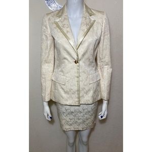 Vintage Anna Sui Cream Butterfly 1998 Blazer Skirt Set